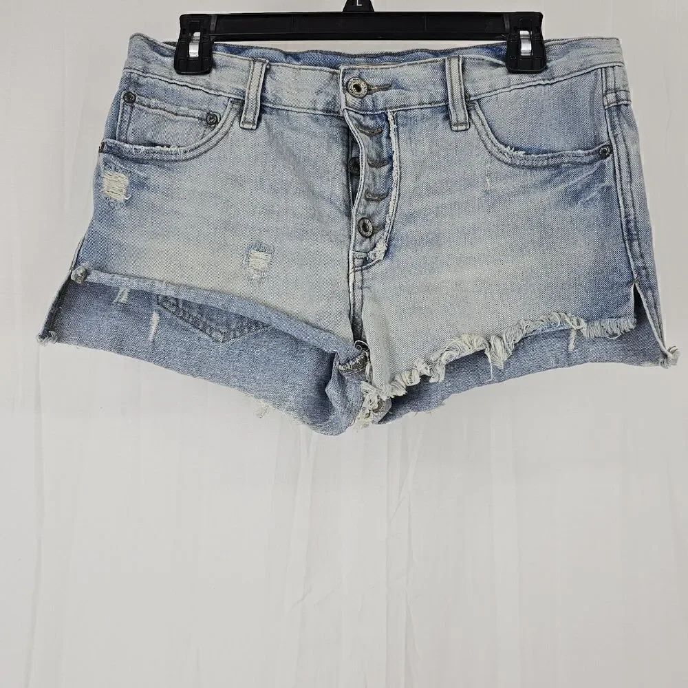 Free People High Rise Rugged Shorts In Fawn Womens Size 26 Cut Offs